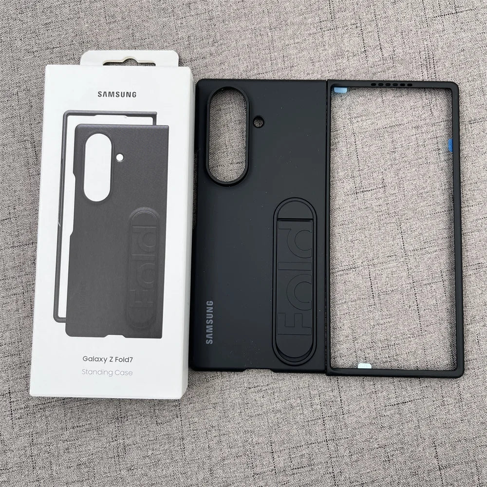Luxury Standable Matte Silicone Phone Case for Samsung Galaxy Z Fold 6-7 – Skin Feel Full-Back Protective Cover