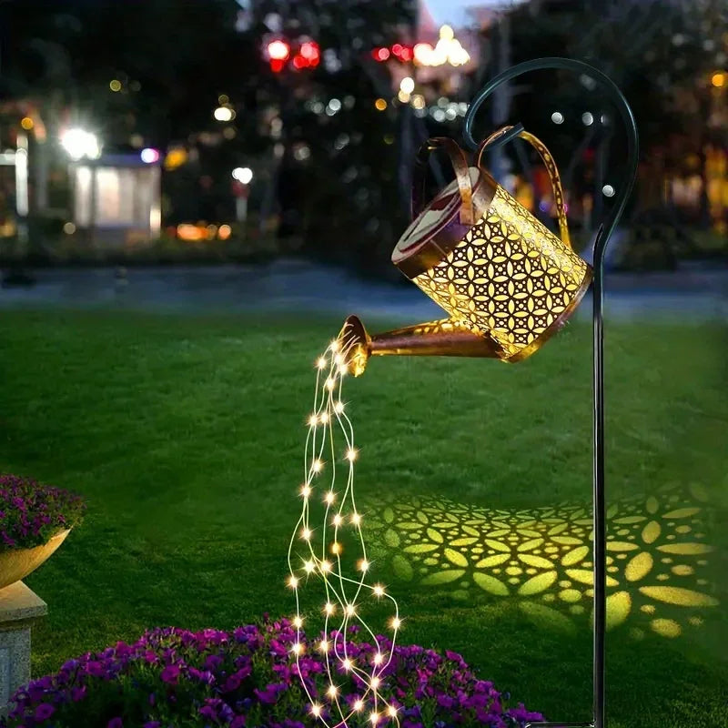 Retro Solar Watering Can Lantern - Waterproof Hanging Star LED Fairy Light for Garden Decor