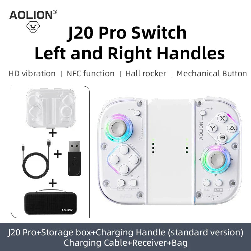 Aolion J20 Knight Wireless Gamepad — Motion-Sensing Custom Joystick for NS Joycon, Left & Right Switch Game Accessories
