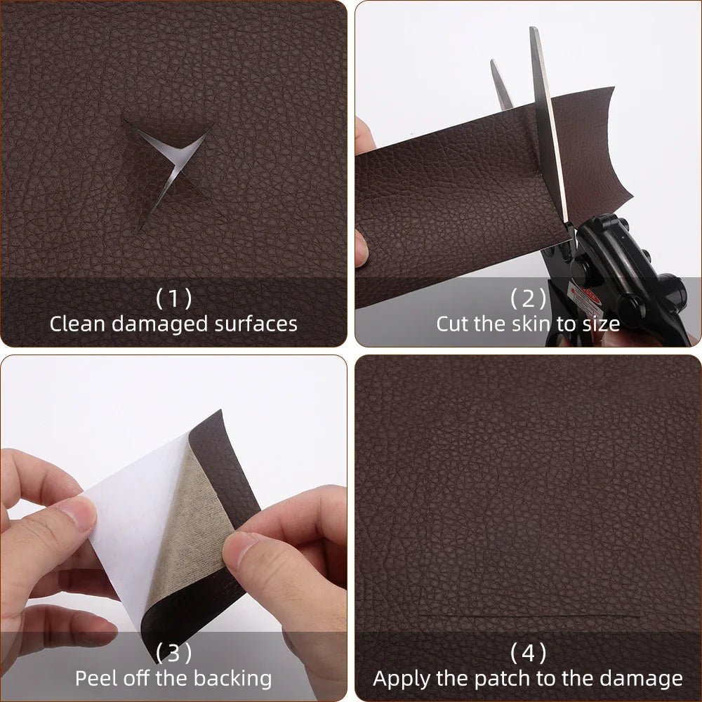 50x137CM Self-Adhesive PU Leather Fabric Patch: Stick-On Repairing Patches for Car Seats and Sofas - PU Fabrics Stickers