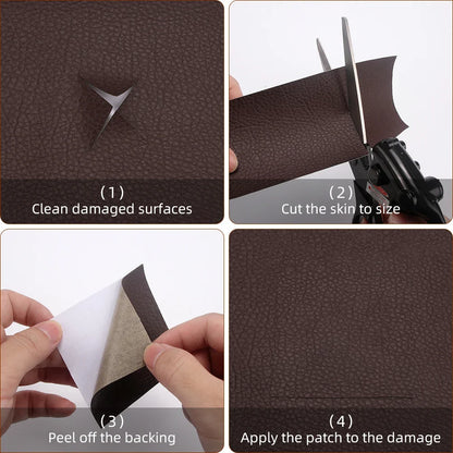 50x137CM Self-Adhesive PU Leather Fabric Patch: Stick-On Repairing Patches for Car Seats and Sofas - PU Fabrics Stickers