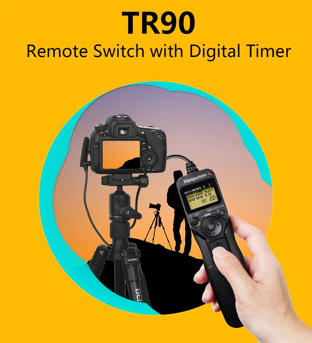 Camera Time Lapse Intervalometer — LCD Timer Remote Shutter Release for Canon, Nikon, Sony, Fujifilm, Olympus, Pentax