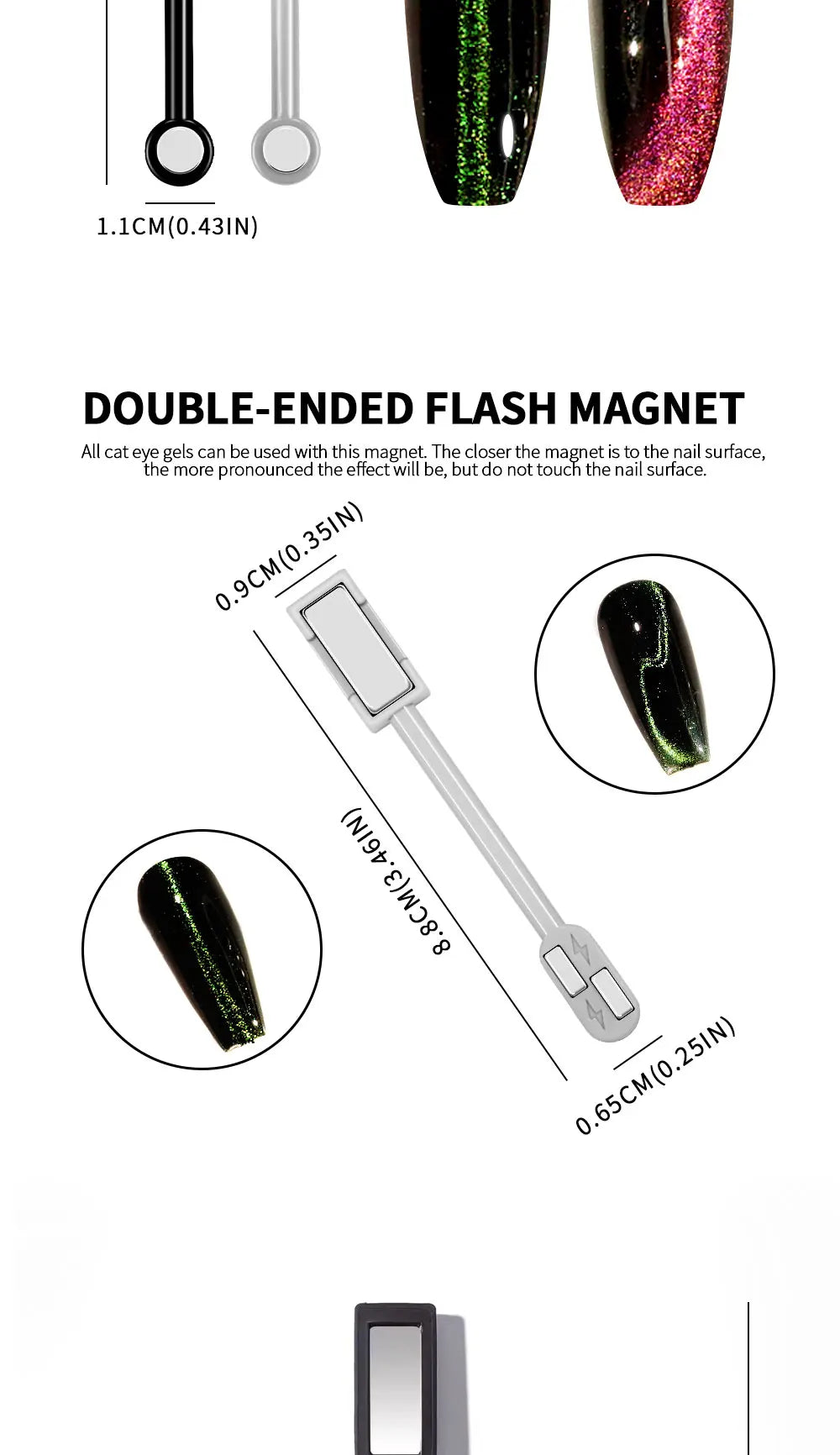 Nail Art Magnetic Wand Pen Set - 3D Cat Eye Gel Painting, UV Gel Polish Magnet Tools for Magic Manicure