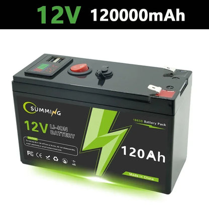 LiFePO4 12V 150Ah Rechargeable Lithium Battery – Built-in BMS, Ideal for Ride-On Toys, Solar Panels, Fish Finders & Power Wheels