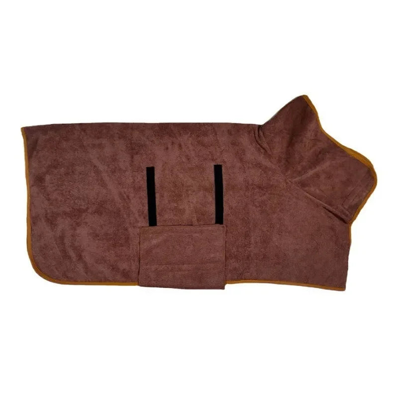 Absorbent Quick Dry Pet Bathrobe – Dog & Cat Bath Towel Robe for Small & Large Pets, Fast Drying Pet Cleaning Supplies