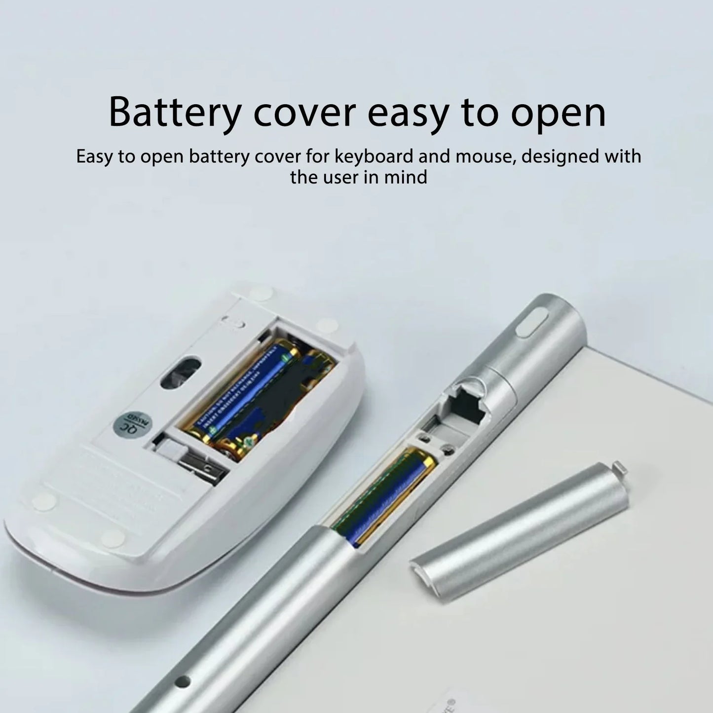 Slim Wireless Keyboard and Mouse Combo – Portable Silent Power-Saving Kit with LED Indicator for Home