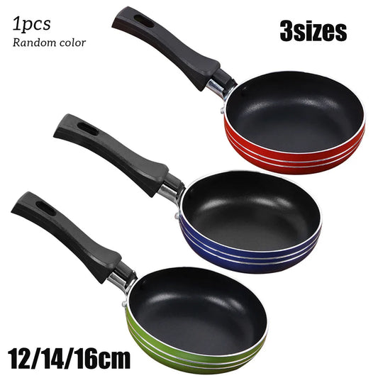 12/14/16cm Mini Non-Stick Frying Pan – Steel Saucepan for Kitchen Cooking, Random Colors