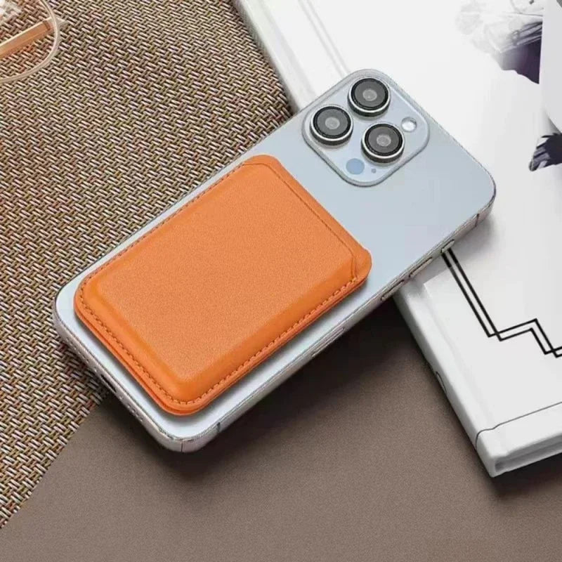 Strong Magnetic Leather Wallet Case with Hidden Stand for MagSafe – Card Holder Cover for iPhone 15 Pro Max, 14 & 13 Pro Max