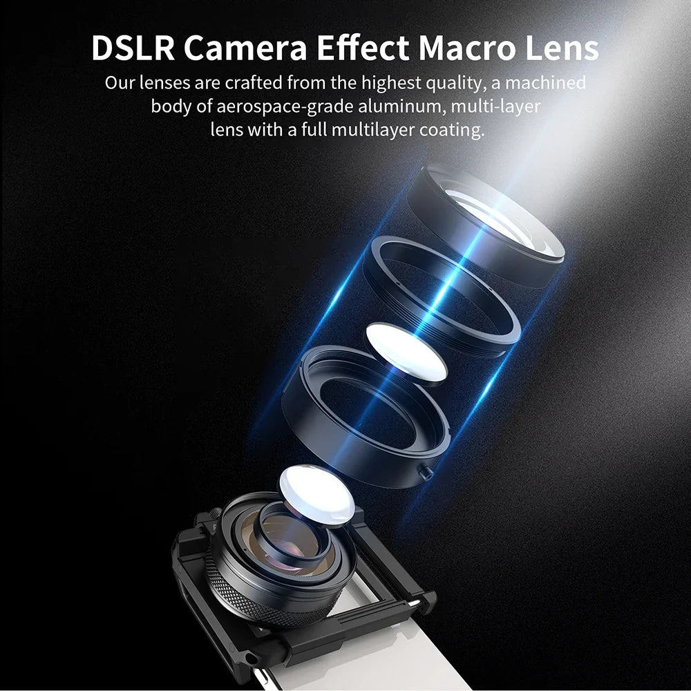 APEXEL 10-20X Zoom HD Macro Lens – Micro Phone Camera Lens for iPhone, Samsung & All Smartphones Eye Macro Photography