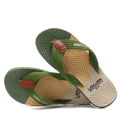 2023 Men’s Flip Flops – Trendy Anti-Skid Casual Beach Slides, Outdoor & Household Sandals