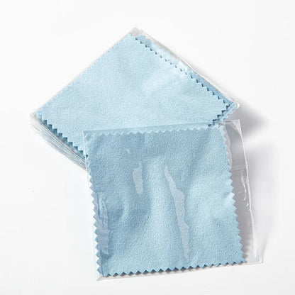 50pcs 8x8cm Silver Polish Cloths – Individually Wrapped Soft Cleaning Wipes for Jewelry & Tools