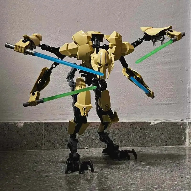 183pcs KSZ714 Star Anime Robot Action Figure – Grievous with Lightsaber Building Blocks Toy