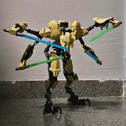 183pcs KSZ714 Star Anime Robot Action Figure – Grievous with Lightsaber Building Blocks Toy