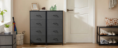 4-Layer Fabric Living Room Cabinets – Steel Frame Wardrobe Closet for Clothes Storage