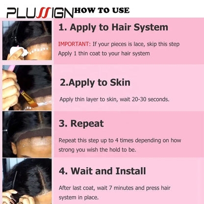 Plussign Lace Wig Glue with Remover – Super Strong Lace Adhesive & Hair Installation Kit for Wigs, Toupees, & Closures