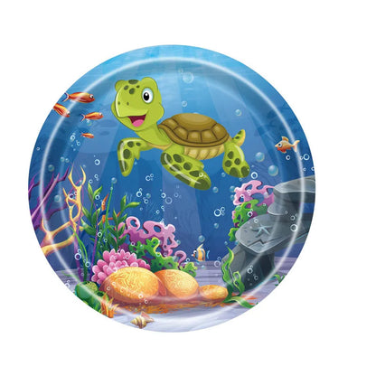 Cartoon Ocean Animal Dolphin Themed Party Supplies - Disposable Tableware, Cups, Plates, Tablecloths, Banners, Balloons for Baby Showers and Birthdays