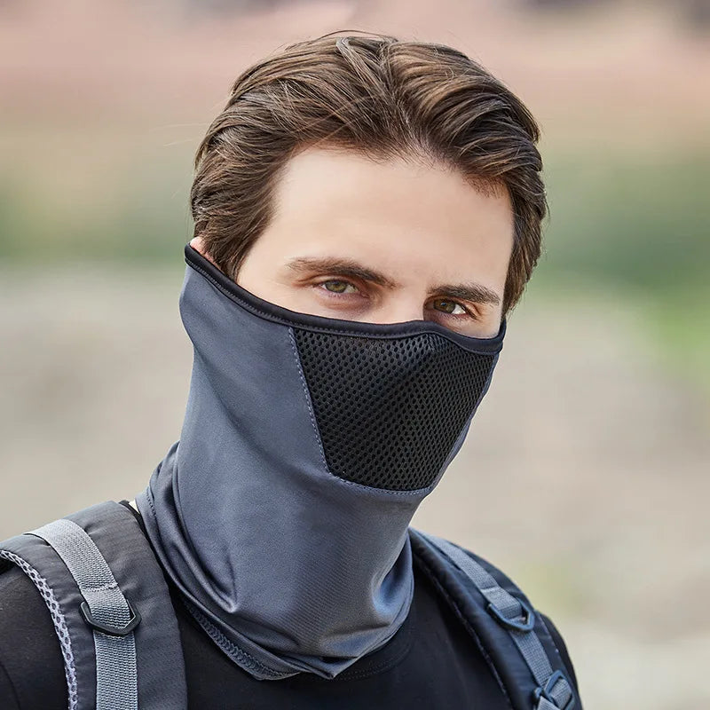 Outdoor Men's Hiking & Cycling Neck Gaiter Mask – Breathable UV Protection Face Cover for Sports, Motorcycle, Summer Use