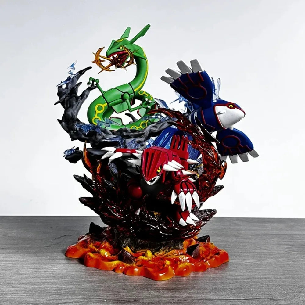 35cm Pokémon Anime Figures – Groudon, Kyogre & Rayquaza PVC Action Toys, Collectible Model for Kids’ Gifts