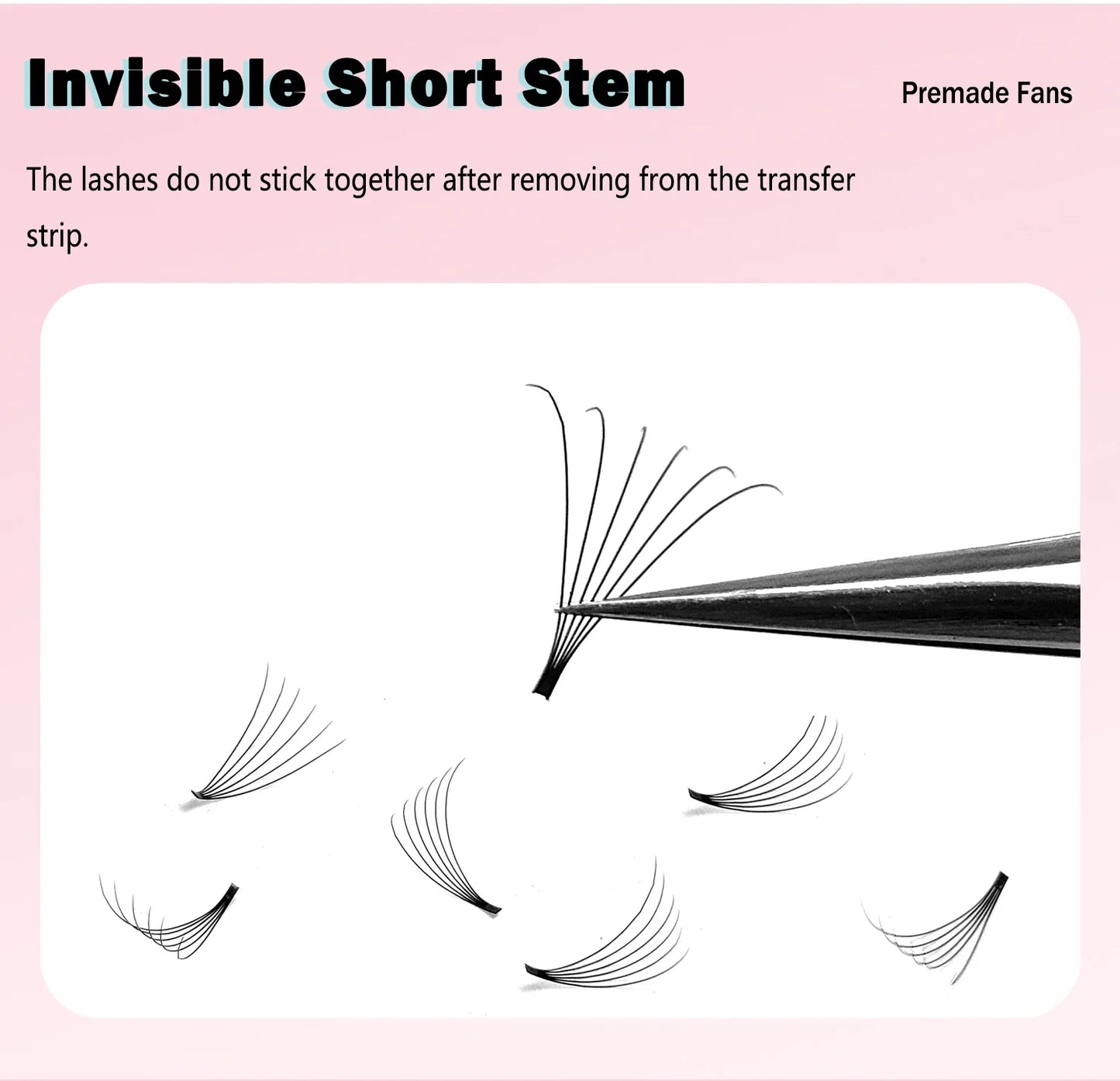 CoMango Wispy Premade Volume Lash Fans – 3-10D Individual Short Stem Faux Mink Russian Eyelash Extensions, 320 Fans