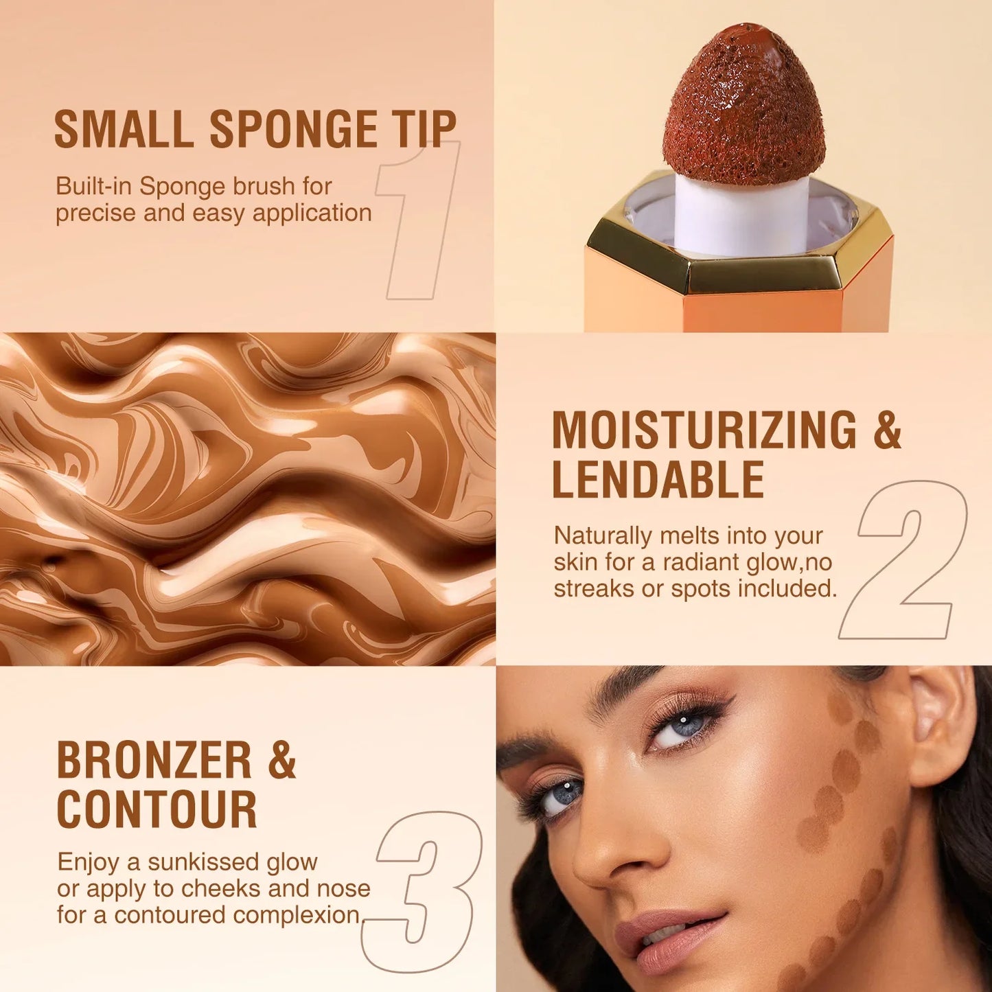 Three-Color Liquid Contour – Enhance Facial Contours for a Sculpted Look