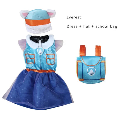 Anime Dog Patrol Kids Costume Set – Tops, Pants, Backpack & Hat for Marshall, Chase, Skye, Zuma, Rubble Halloween Cosplay