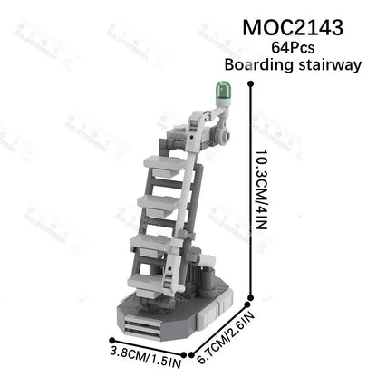 Sci-Fi Starship Building Blocks – DIY Bacta Tank, Cannon & Boarding Stair Brick Set for Kids
