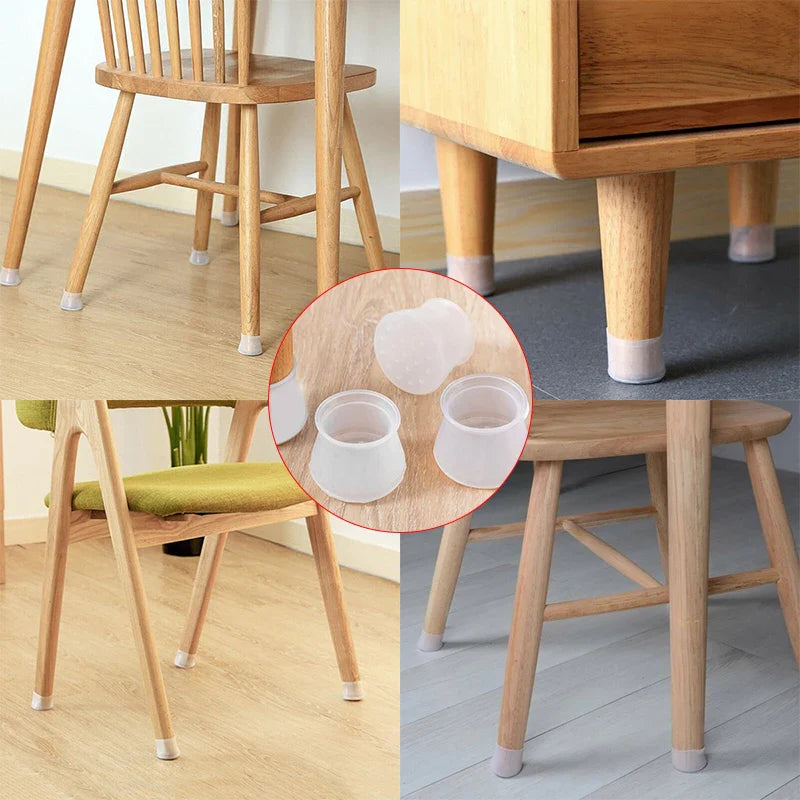 PVC Furniture Legs Protection Cover - 20Pcs Table Feet Pad Floor Protector for Chair Leg, Anti-Slip Table Legs Pad