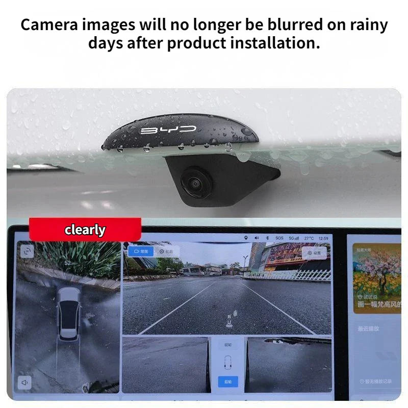 BYD Rear Camera Rain Cover – ABS Protective Shield for Dolphin, Atto 3, Yuan Plus, Seal, Song Plus & Seagull Rear View Camera Accessory