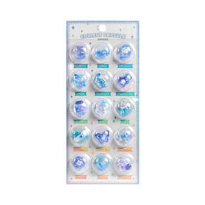 3D Capsule Glue Stickers – Kawaii DIY Diary, Mobile Phone & Camera Decoration, Cute Relief Stickers