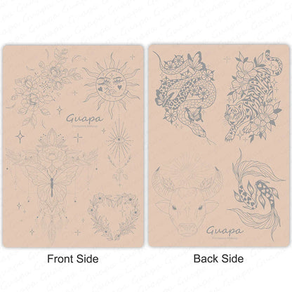 Silicone Practice Skin for Permanent Makeup — Double-Sided Latex Sheet with Brows Design for Hair Stroke Training