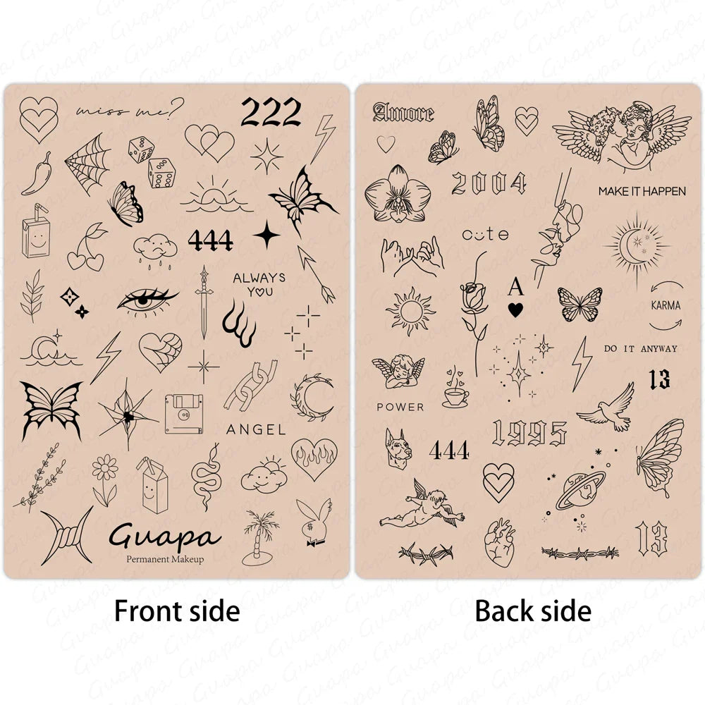 Silicone Practice Skin for Permanent Makeup — Double-Sided Latex Sheet with Brows Design for Hair Stroke Training
