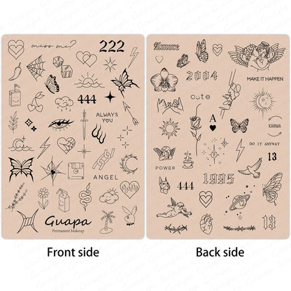 Silicone Practice Skin for Permanent Makeup — Double-Sided Latex Sheet with Brows Design for Hair Stroke Training
