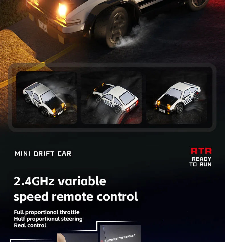 KF20 1:64 RC Drift Car — 2.4G High-Speed 4-Wheel Mini Remote Control Racing Toy for Kids