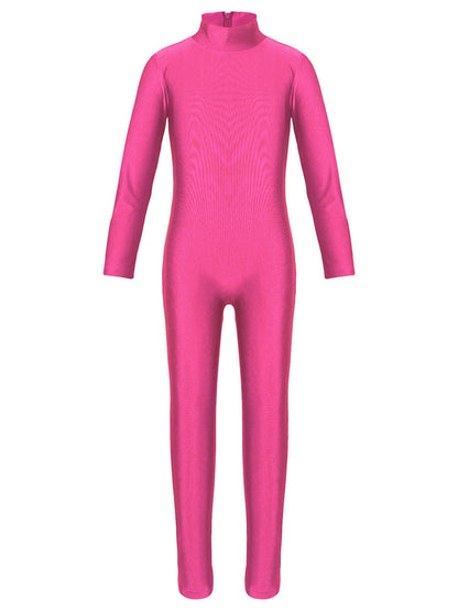 Kids Girls Full Body Gymnastics Bodysuit, Ballet Dance Jersey Leotard, Jumpsuit Sports Unitard, Children Dancewear and Sportswear
