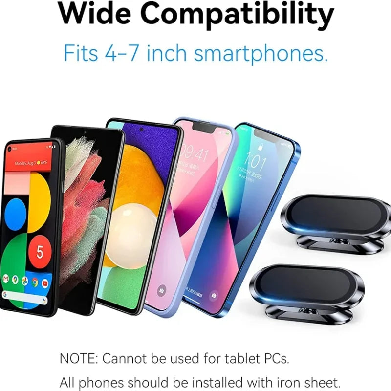 Magnetic Car Phone Holder - Universal Phone Mount Stand for iPhone 15/14/13/12/11 Samsung Redmi Devices