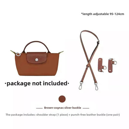Leather Replacement Crossbody Bag Strap for Longchamp Mini — Earthy Color Shoulder Strap, No Punching Needed