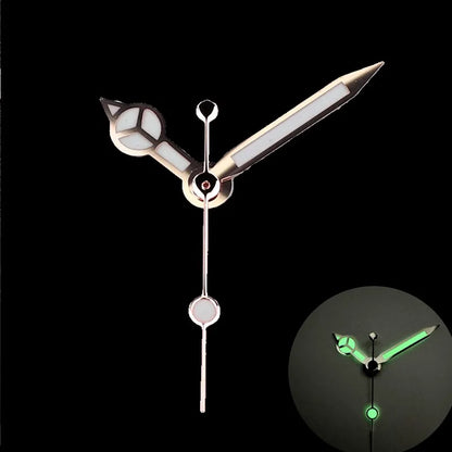 High-Quality Watch Hands – Polished Silver 12.5×12×8mm, C3 & BGW9 Green/Blue Luminous for NH35, NH36, NH34 Movements