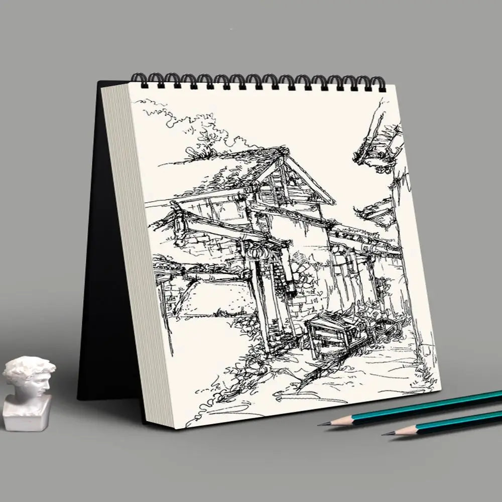 30-Sheet Spiral Sketchbook Drawing Pad - Thick Acid-Free Paper for Sketching & Oil Painting