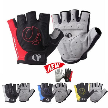 Bicycle Gel Half Finger Gloves - Anti-Slip, Sweat-Proof, Shockproof for Mountain & Road Bikes - Portable Armguard Gloves