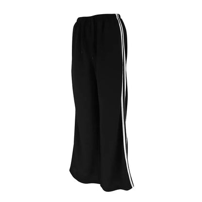 New Women’s Summer Pants – Versatile Straight Loose Casual Slim Streetwear Trousers with Stripes