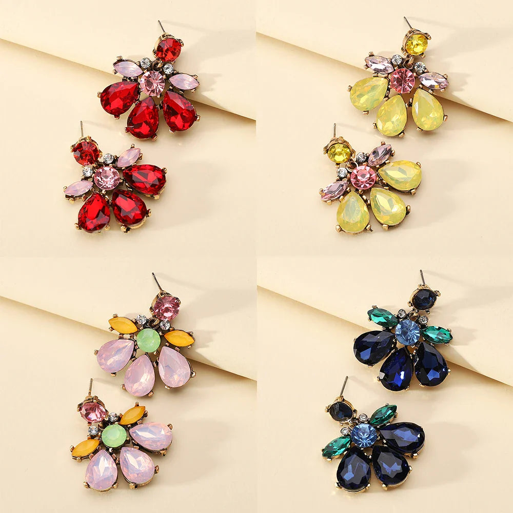 Luxury Crystal Geometric Dangle Earrings – Fashion Wedding & Party Jewelry for Women
