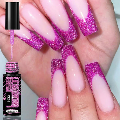 LILYCUTE 5ml Silver Metallic Liner Gel Polish – Super Bright UV Nail Art Stripe & Drawing Paint Varnish, Mirror Effect Graffiti Gel