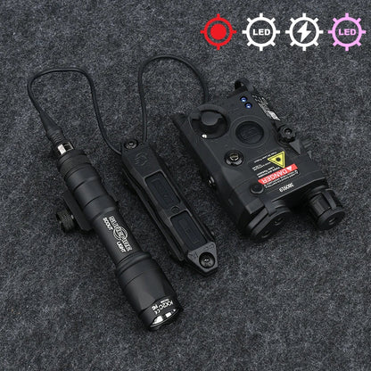 Tactical Surefir M300A/M600C Flashlight — Nylon PEQ-15 Battery Box with Dual Control Switch, Fits 20MM Rail