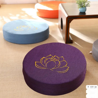 Yoga Meditation Cushion – 40x6cm Hard Linen Lotus Pillow with Backrest, Removable & Washable Tatami Mat