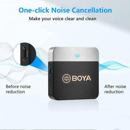 BOYA BY-M1V Wireless Lavalier Microphone: Lapel Condenser Mic for iPhone, Android, Smartphone, Camera, PC - Ideal for Gaming, YouTube, Broadcast, Vlog