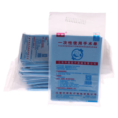 40PCS Disposable Surgical Drapes – Sterile Non-Woven Surgical Sheets, Blue 600x600mm with Hole