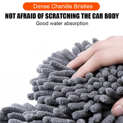 Chenille Foam Car Washer Mop Brush - Stretching Handle Set for Windshield, Roof, Window Cleaning Maintenance - Auto Care Accessories