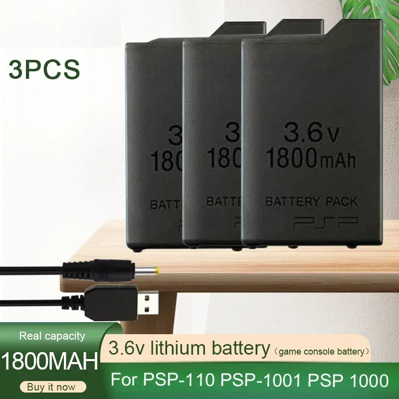 1800mAh Replacement Battery for Sony PSP 1000 – 3.6V Li-ion Rechargeable Battery for PlayStation Portable
