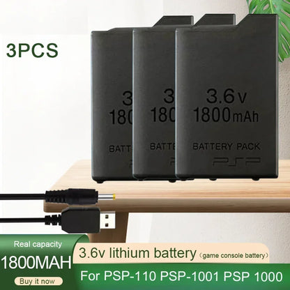 1800mAh Replacement Battery for Sony PSP 1000 – 3.6V Li-ion Rechargeable Battery for PlayStation Portable