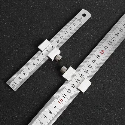 Metal Carpenter Square Ruler — Woodworking Measuring & Marking Gauge with Positioning Block